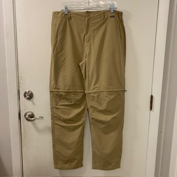 Simms Khaki Convertible Nylon Blend Shorts Pants Fishing Hiking Pants Size 38 - Picture 3 of 11